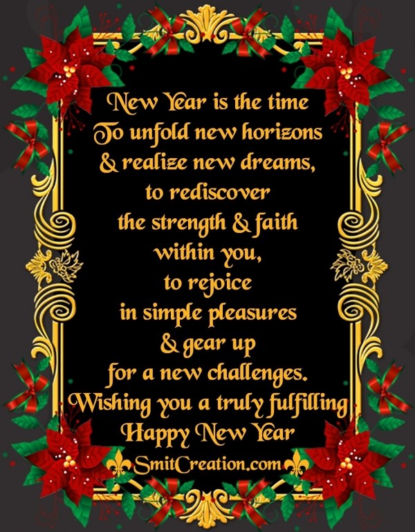 Wishing you a truly fulfilling  Happy New Year
