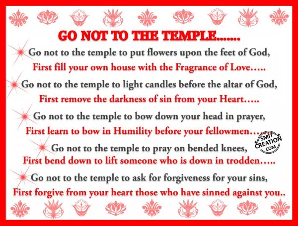 GO NOT TO THE TEMPLE…