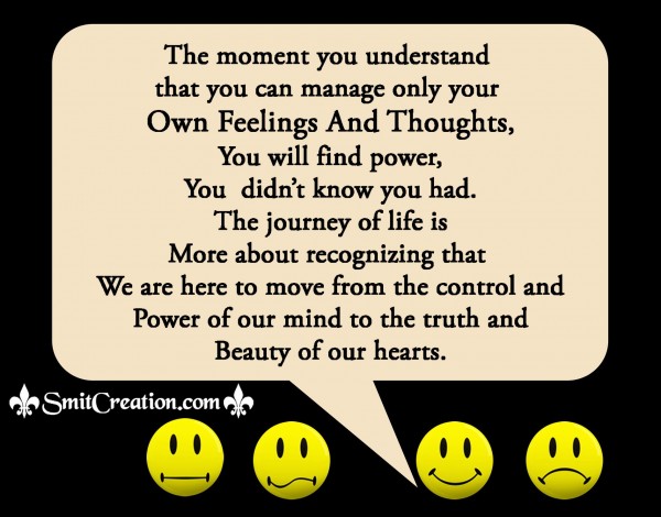 Manage Your Own Feelings And Thoughts