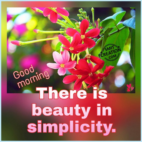 Good Morning _ Beauty in simplicity