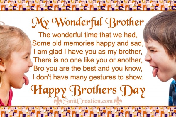 My Wonderful Brother – Happy Brothers Day