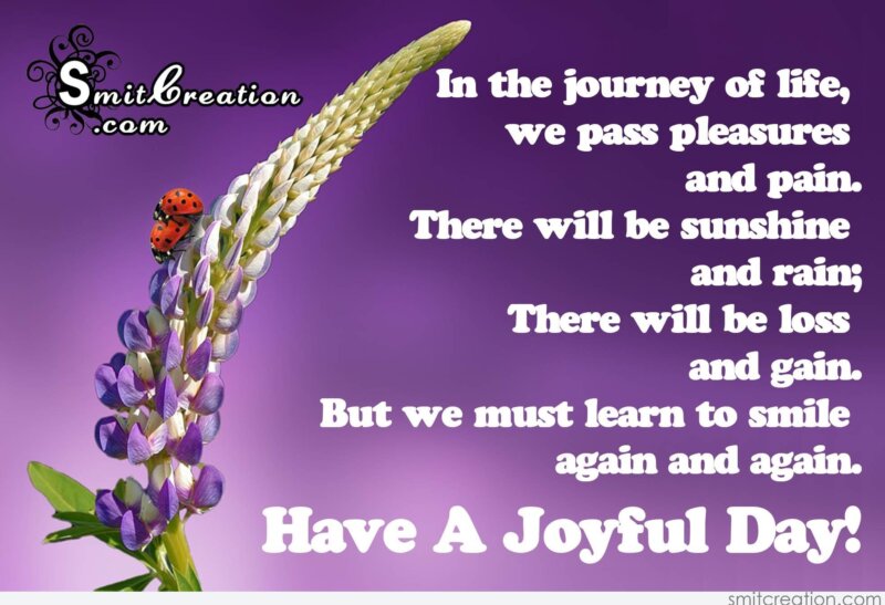Have a joyful day – In the journey of life - SmitCreation.com
