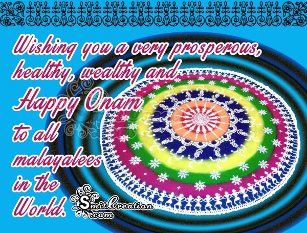 Wishing you A Happy Onam To all Malayalees