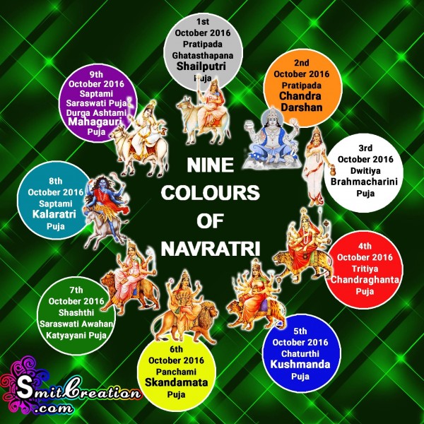 NINE DEVI PUJA – NINE COLOURS OF NAVRATRI 2016