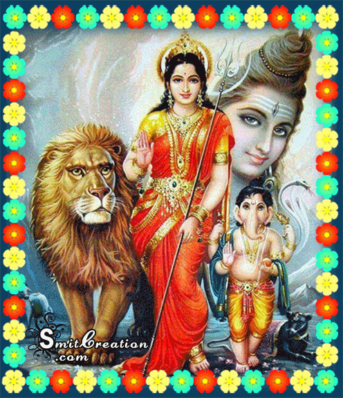 Durga Devi Animated Gif Image