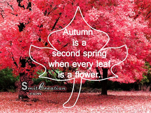 Autumn is a second spring when every leaf is a flower