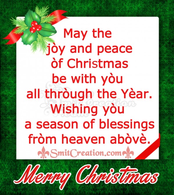 Hàppy Christmàs – May the jòy and peace òf Christmas - SmitCreation.com