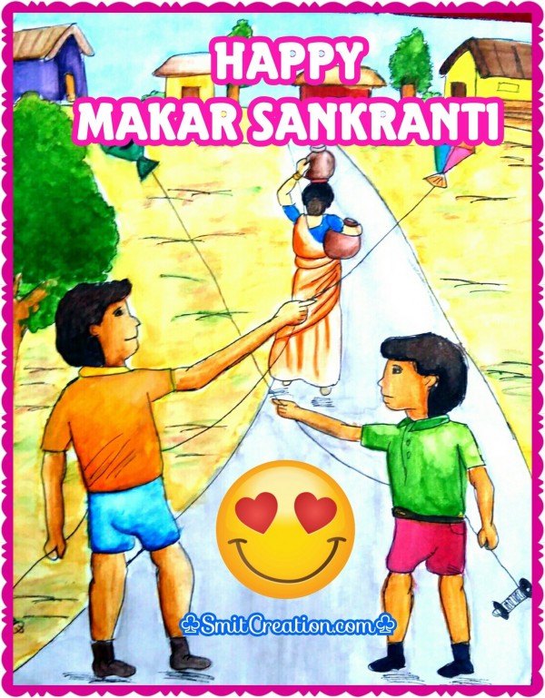 Happy Makar Sankranti Painting