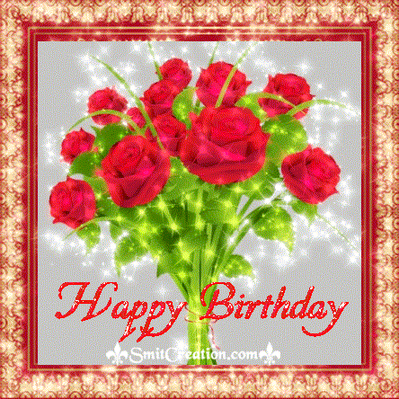 Happy Birthday Animated Gif Image Flower Bouque