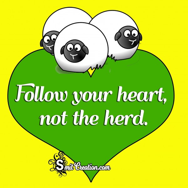 Follow Your Heart not the herd.