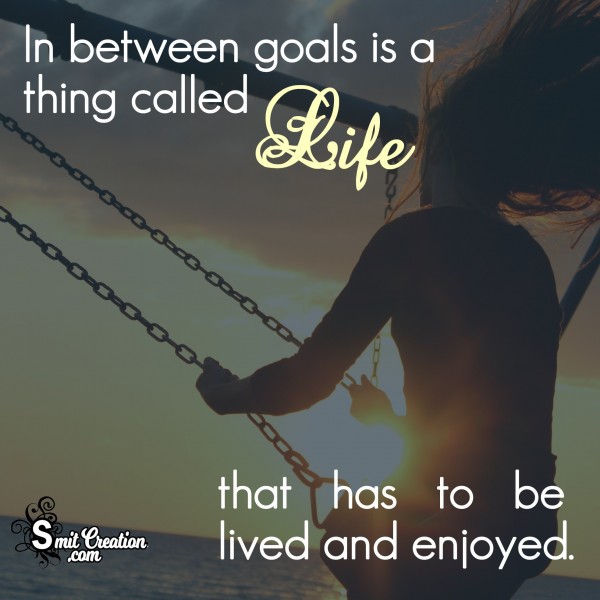 In between goals is a thing called Life