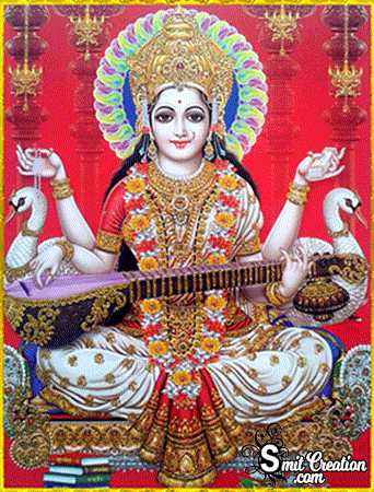 Saraswati Devi Animated Gif Image