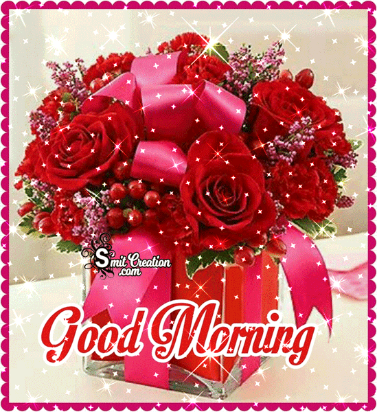 Good Morning Animated Flower Bouquet Gif Image