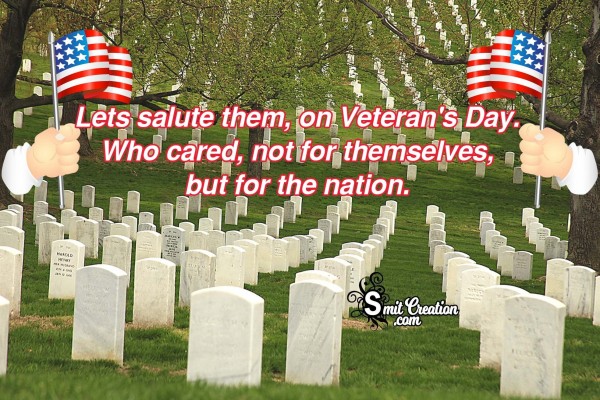 Lets salute them, on Veteran's Day