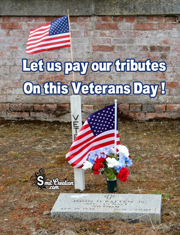 Let us pay our tributes On this Veterans Day !