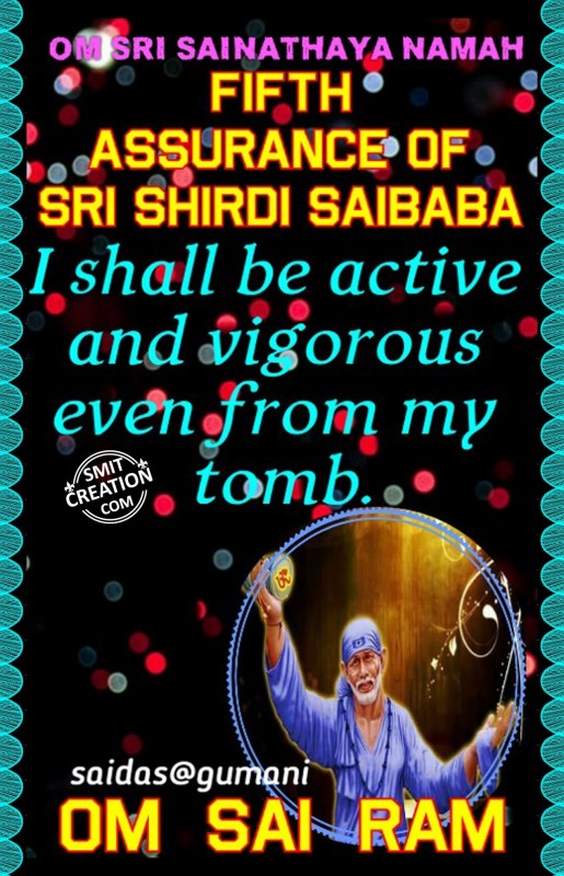 Fifth Assurance Of Sri Shirdi Sai Baba
