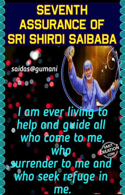 Seventh Assurance Of Sri Shirdi Sai Baba