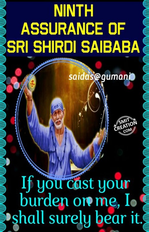 Ninth Assurance Of Sri Shirdi Sai Baba
