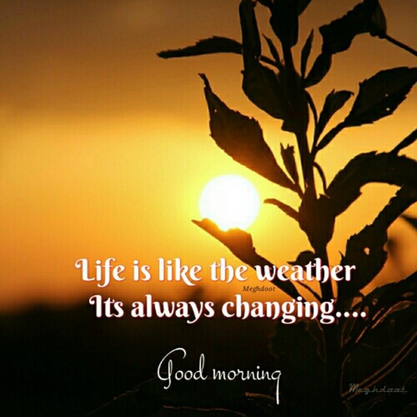 Good Morning – Life Is Like The Weather, It’s Always Changing