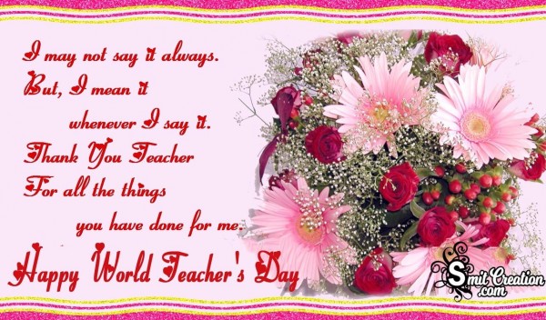Thank You Teacher On World Teacher’s Day