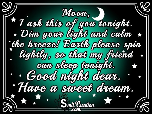 Good Night Sweet Dreams For My Friend