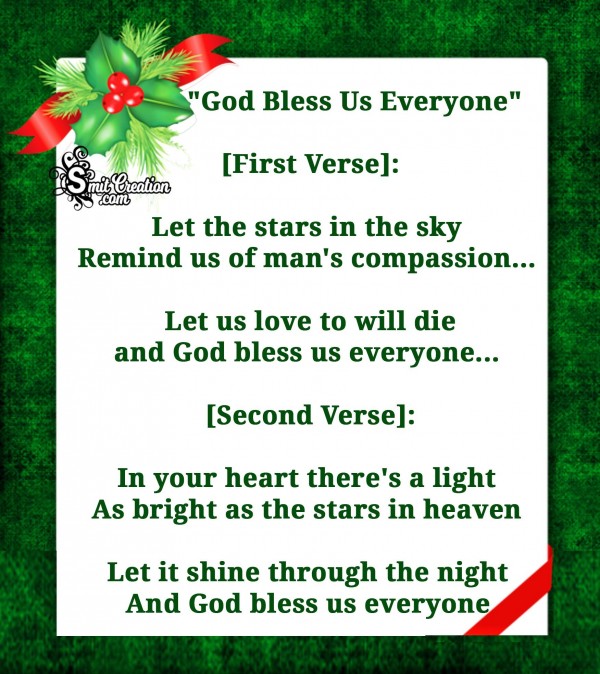 “God Bless Us Everyone” Carols