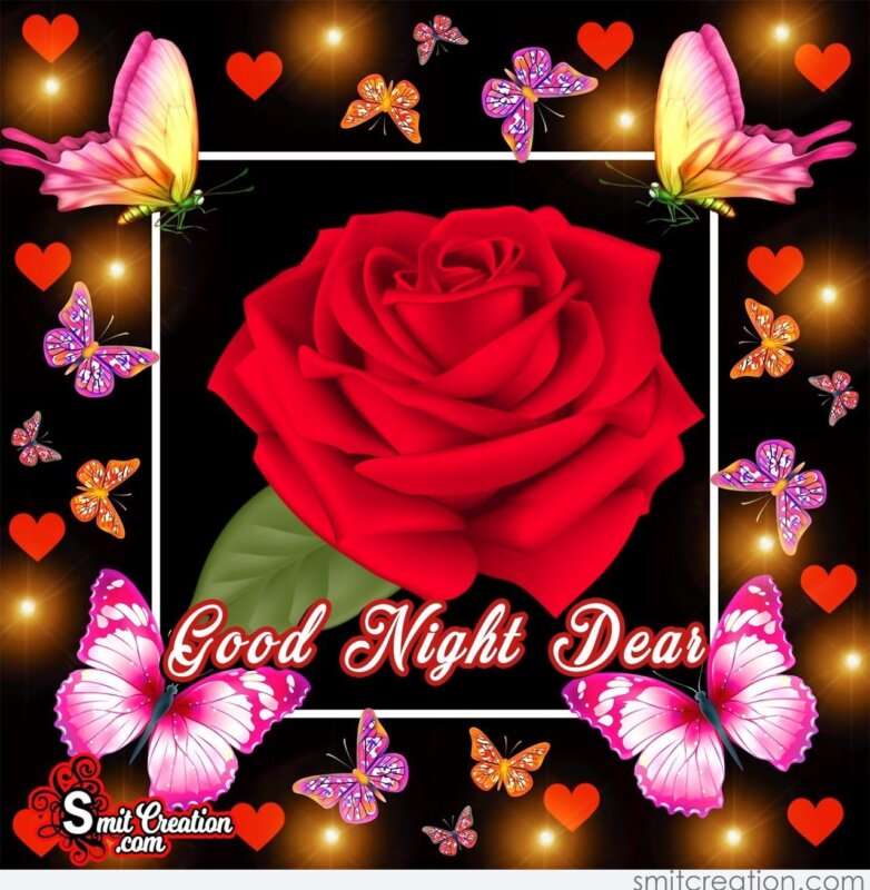 Good Night Dear Flower Image - SmitCreation.com