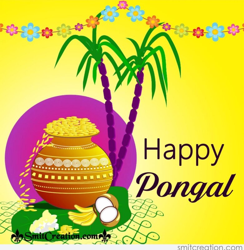 Happy Pongal Greeting Card - SmitCreation.com