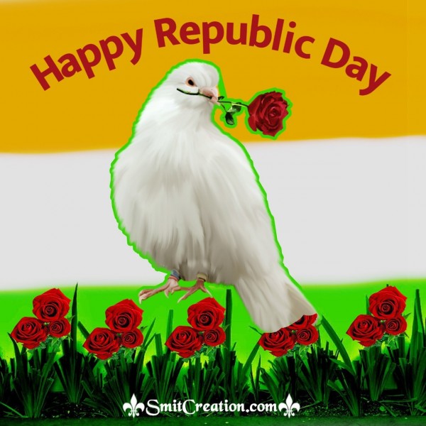 Happy Republic Day With Pigeon