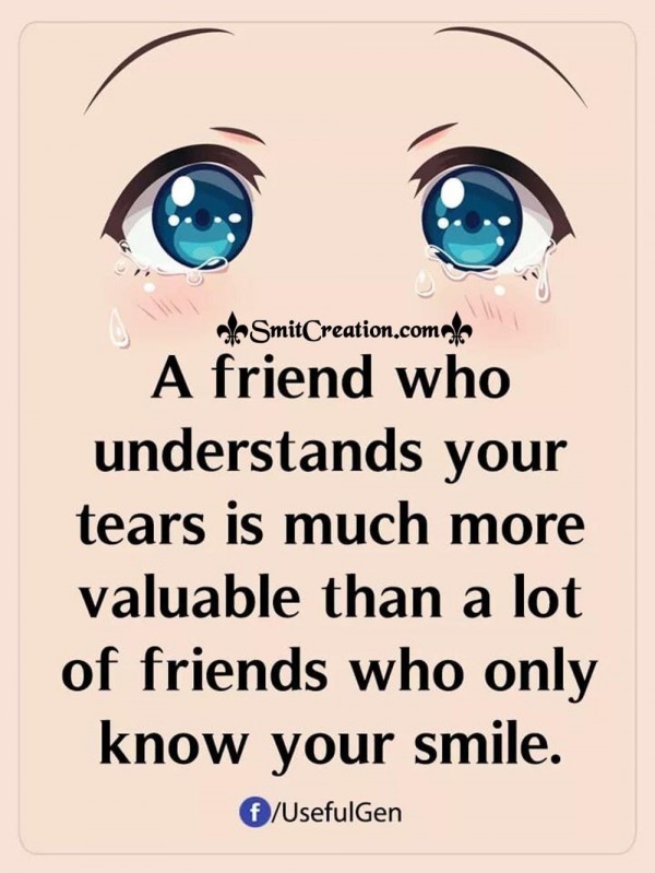 A Friend Who Understands Your Tears Is Much More Valuable