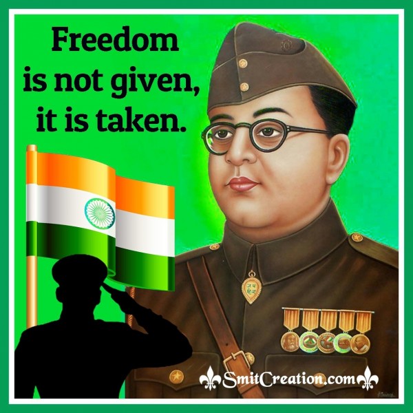 Freedom Is Not Given, It Is Taken