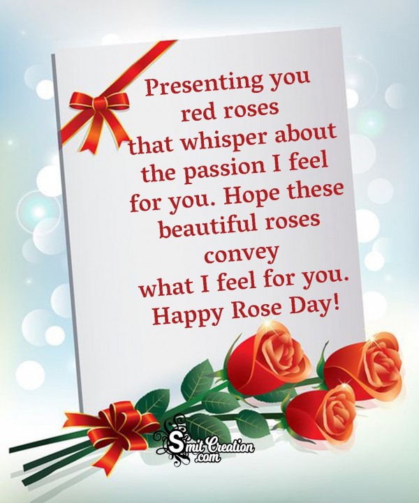 Presenting You Red Roses On Rose Day