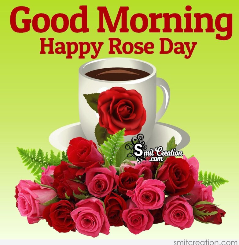 Good Morning Happy Rose Day Card - SmitCreation.com