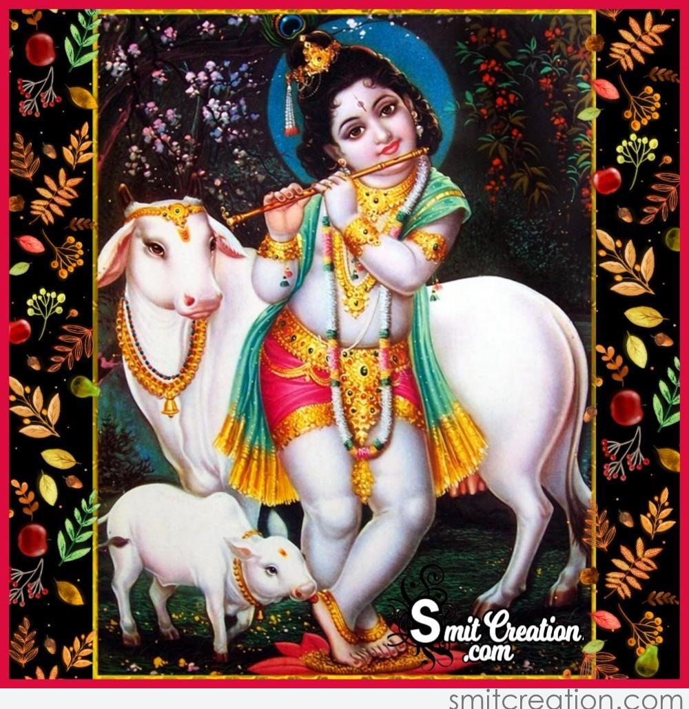 Bal Krishna With Flute Wallpaper - SmitCreation.com