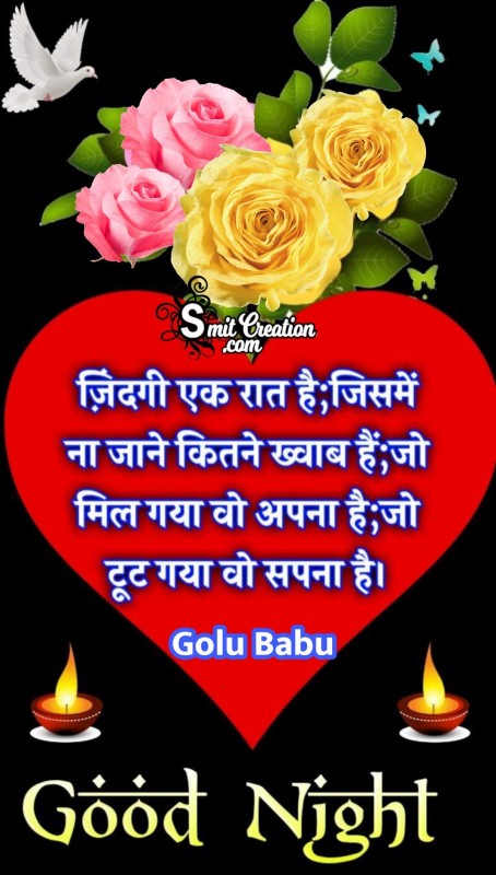 Good Night Zindagi Shayari