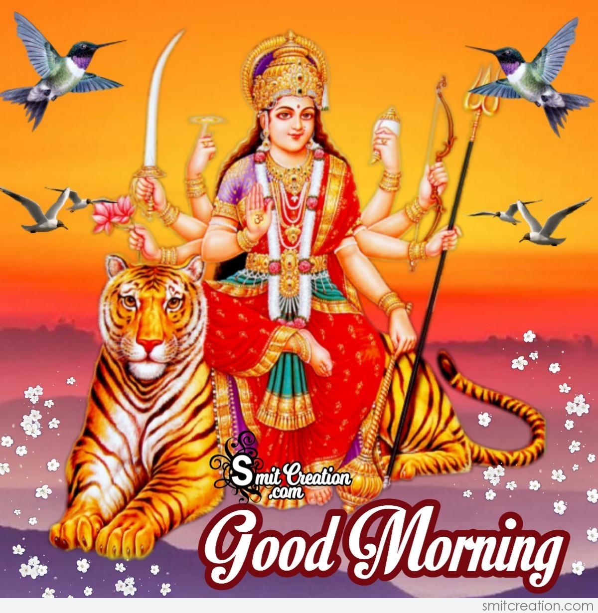 Good Morning Durga Mata - SmitCreation.com