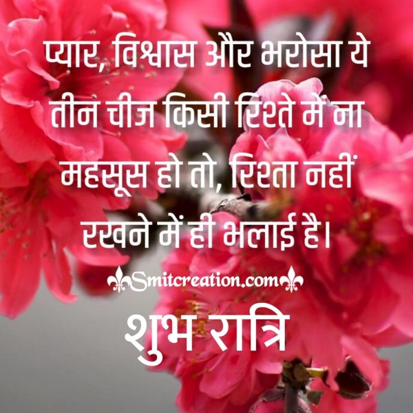 Shubh Ratri Pyar Vishvas Bharosa Quote