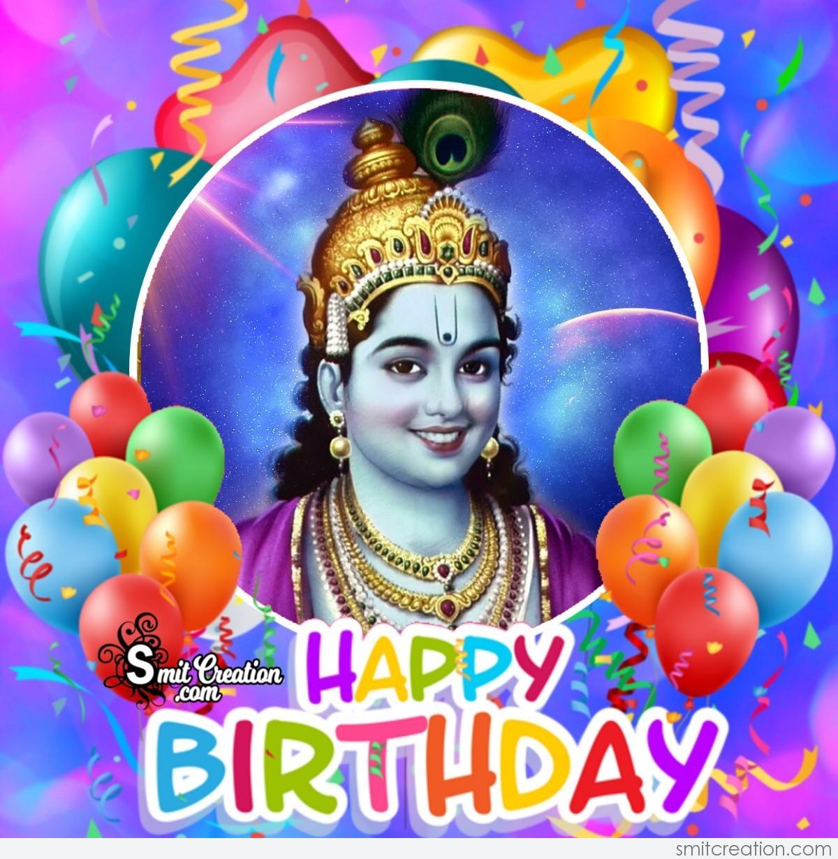 Happy Birthday Krishna Greeting - SmitCreation.com