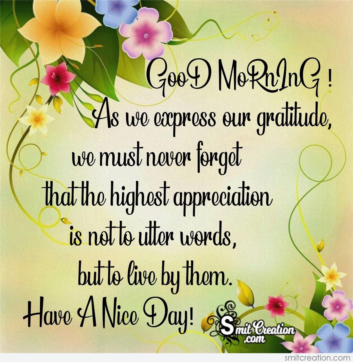 Good Morning Gratitude Status - SmitCreation.com