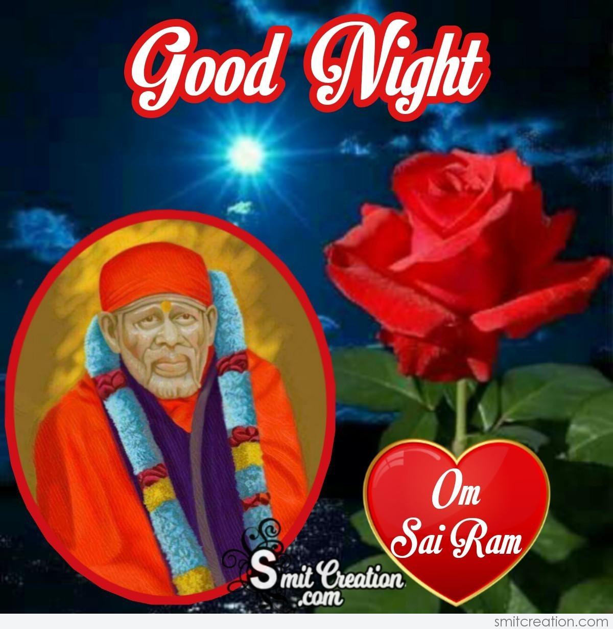 Good Night Om Sai Ram Lovely Pic - SmitCreation.com
