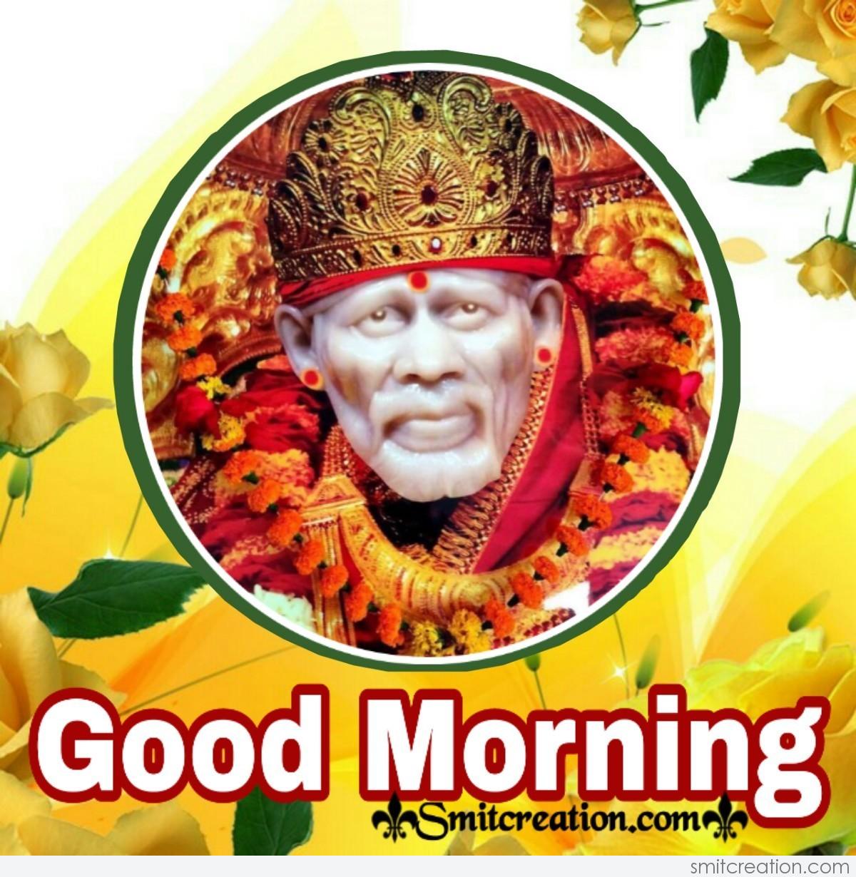 Good Morning Sai Baba Image - SmitCreation.com