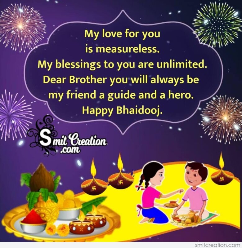Happy Bhai Dooj Message Image For Brother - SmitCreation.com