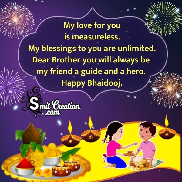 Happy Bhai Dooj Message Image For Brother