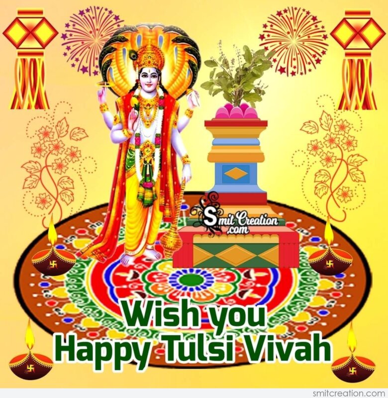 Wish You Happy Tulsi Vivah - SmitCreation.com
