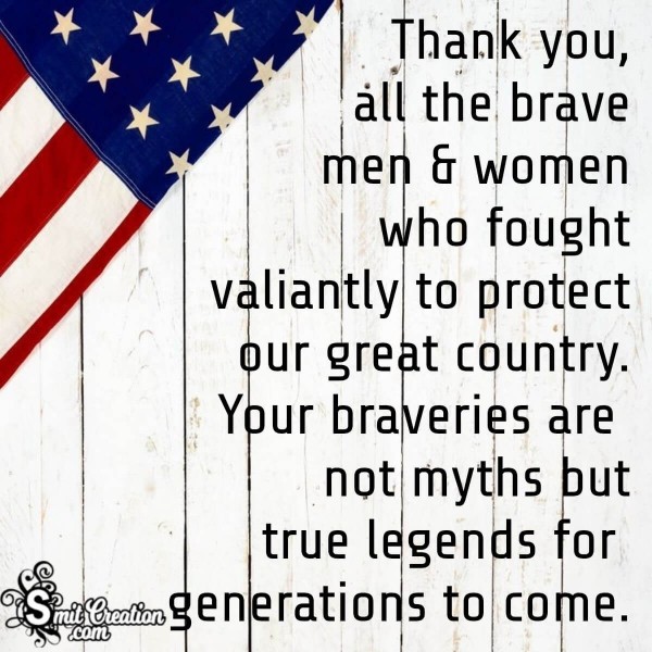 Thank You Message For Veterans Day