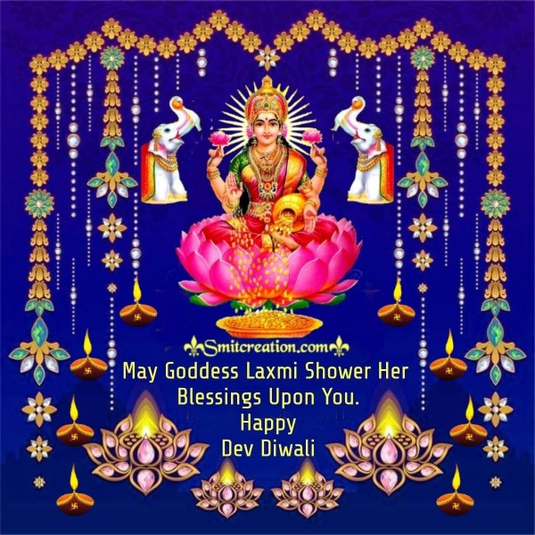 Happy Dev Diwali Image With Lakshmi Devi