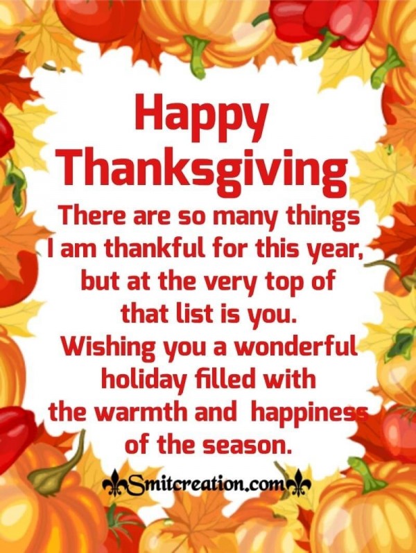 Wishing You A Wonderful Thanksgiving