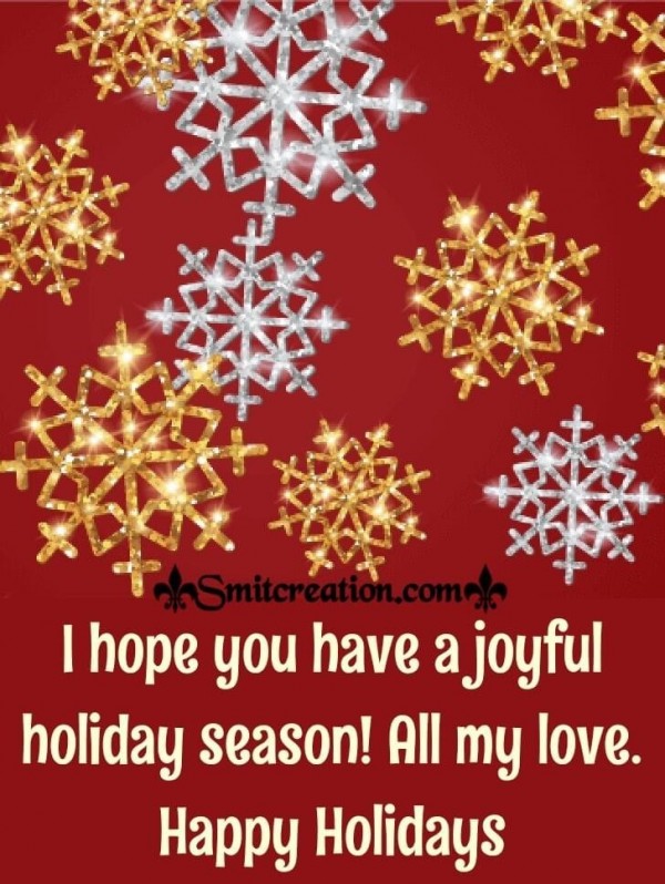 Gold & Silver Snowflake Happy Holidays Greeting