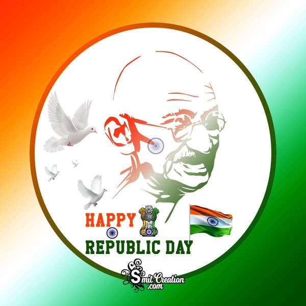 Happy Republic Day Gandhiji Card