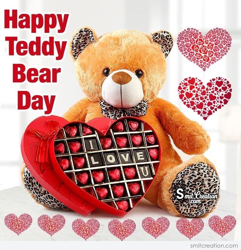 Happy Teddy Bear Day I Love You Card - SmitCreation.com